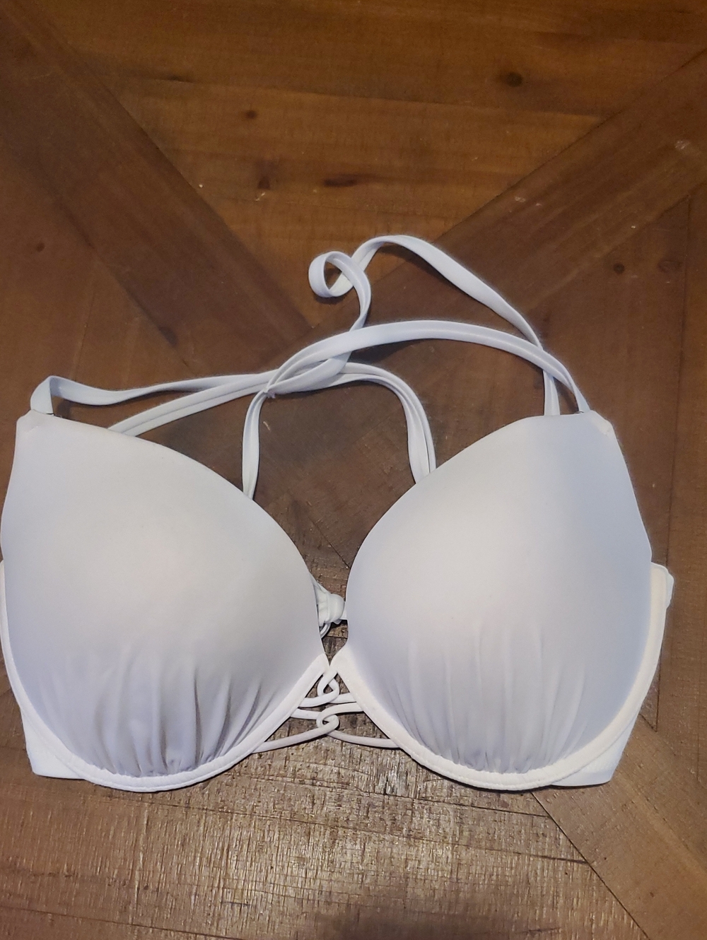 Shade & Shore White Padded Strappy Bikini Top